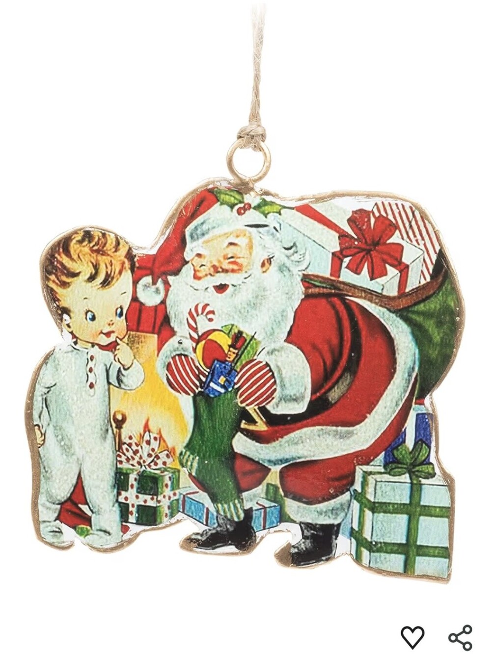 Abbott Collection 37-IMPRINT-043 Santa with Boy Ornament BNWT RETIRED 2022